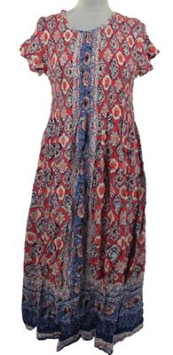 Dámské růžovo-modré vzorované midi šaty Pebble Bay 