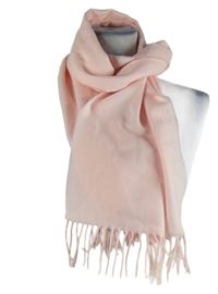 Dámská světlerůžová šála s třásněmi 