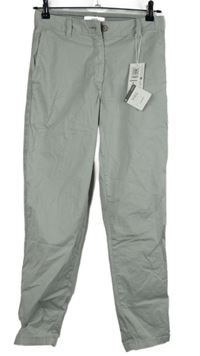 Nové - Dámské šedé chino plátěné kalhoty M&S