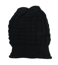 Dámská černá vzorovaná beanie čepice 