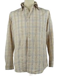 Pánská béžovo-modrá kostkovaná košile C&A