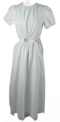 Dámské bílé midi šaty s průstřihy Stradivarius 