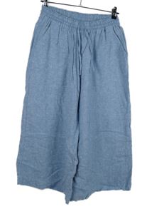 Dámské světlemodré culottes lněné kalhoty Yest 
