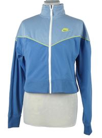 Dámská modro-světlemodrá propínací sportovní crop mikina Nike 