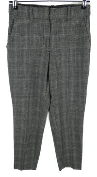 Dámské černo-bílé kostkované kalhoty H&M