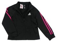 Černo-růžová sportovní propínací mikina Adidas