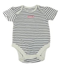 Bílo-tmavomodré pruhované body s nášivkou George