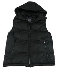 Černá šusťáková zateplená vesta s kapucí zn. Next