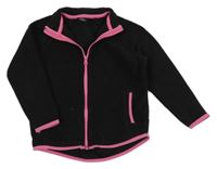 Černo-růžová fleecová propínací mikina George 