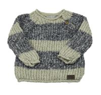 Tmavomodro-béžový pruhovaný svetr Primark