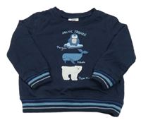 Tmavomodrá mikina se zvířátky Pocopiano