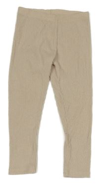 Béžové žebrované úpletové legíny F&F