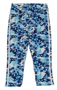 Modro-bílé vzorované capri legíny