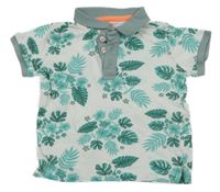 Bílo-šedé polo tričko HEMA 