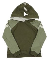 Khaki-zeleno-bílá mikina s kapucí a ostny Tommy Bahama 
