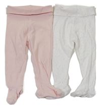 2x Polodupačky - Růžové + bílé puntíkaté H&M