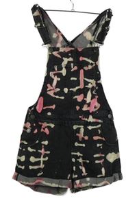 Dámské tmavošedé riflové laclové kraťasy se vzorem BDG