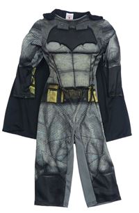 Kostým - Černo-šedý overal s pláštěm - Batman 
