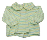 Světlemodro-žluté pruhované polo triko 