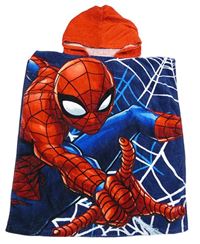 Tmavomodro-červené froté osuškové pončo s kapucí - Spiderman Marvel