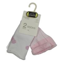 Nové - 2x froté ponožky - bílé + pruhované Dunnes stores