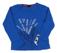 Modré triko s nápisy a dinem Kiki&Koko