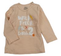 Světlerůžové triko s nápisem 