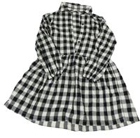 Smetanovo-černé kostkované košilové šaty George