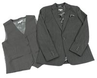 2set - Tmavošedé společenské sako + vesta Rocha John Rocha