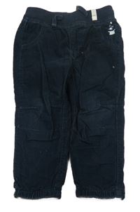 Tmavomodré podšité manšestráky