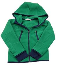 Zelená fleecová propínací mikina s kapucí H&M