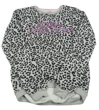 Šedá melírovaná vzorovaná tunika s nápisem z flitrů Yigga