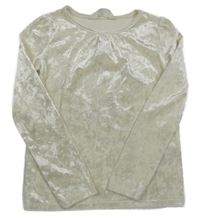 Smetanové sametové triko H&M