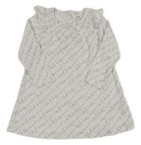 Bílé bavlněné šaty a nápisy a volánky Next