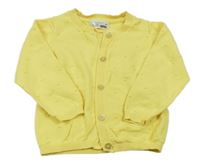 Žlutý propínací svetr s 3D puntíky 