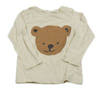 Světlebéžové triko s medvědem