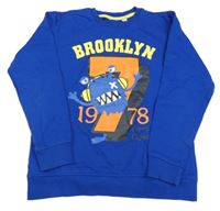 Safírová mikina s potiskem 