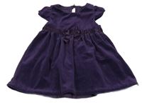 Fialové sametové šaty H&M