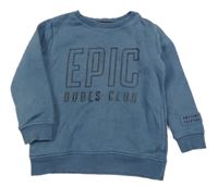 Modrošedá mikina s nápisem George