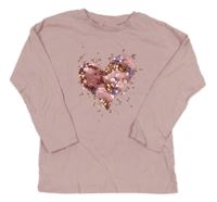 Světlerůžové triko s flitry Next