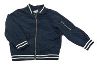 Tmavomodrá šusťáková jarní bunda H&M