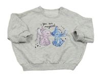 Světlešedá oversize mikina se Stitchem George