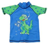 Modro-zelené UV tričko s dinosaurem 
