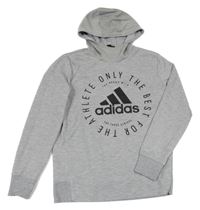 Šedá mikina s kapucí Adidas