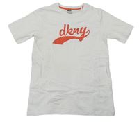 Bílé tričko s logem DKNY