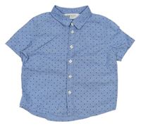 Modrá košile riflového vzhledu s puntíky H&M