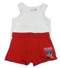 2set - Bílý nátělník + červené boxerky 