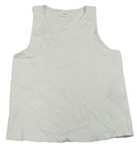 Bílý žebrovaný crop top S. Oliver 