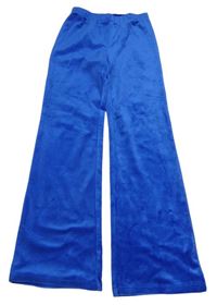 Modré plyšové flare kalhoty H&M