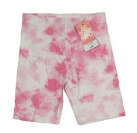 Růžovo-bílé batikované elastické kraťasy Matalan